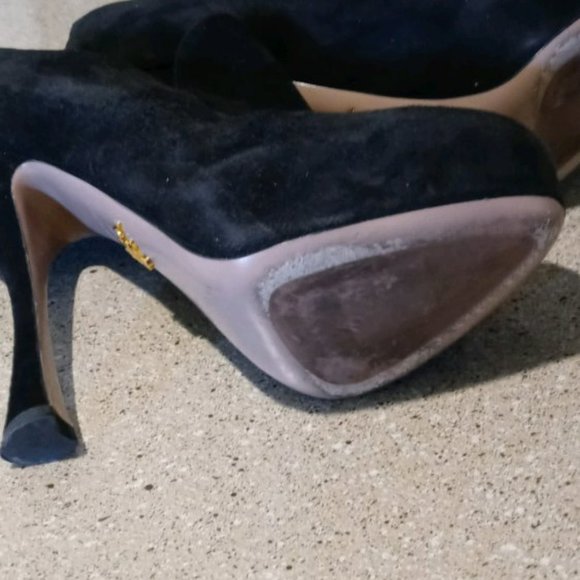 AUTHENTIC PRADA BLACK SUEDE HEELS - Picture 6 of 7